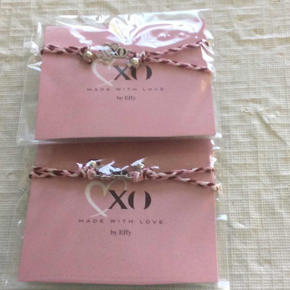 Effy Pink and White Braided Bracelets